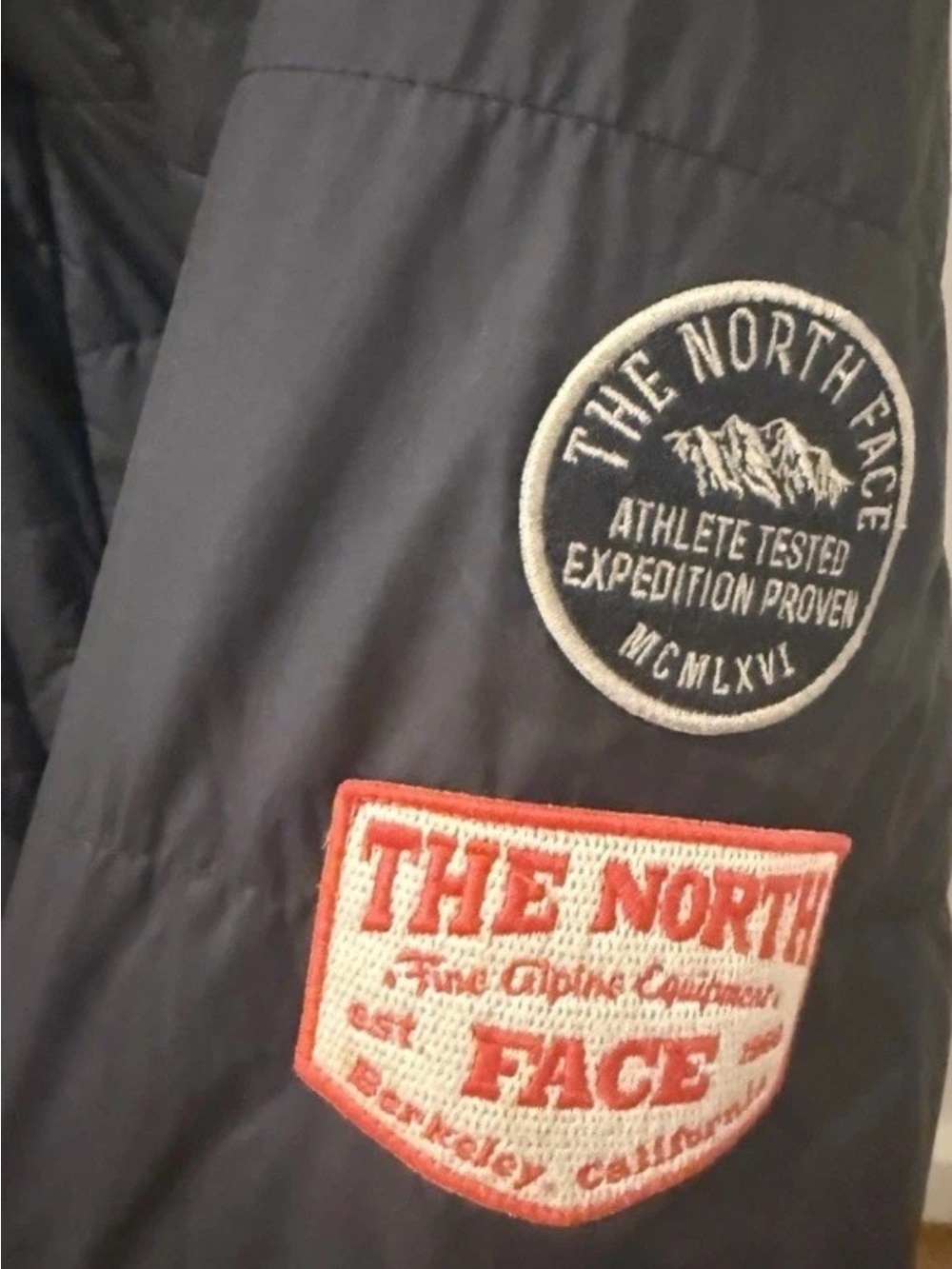 The North Face Tahoe CA NV Bomber Jacket with Expedition Patches size Large